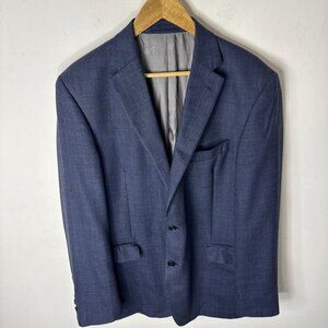 Austin Reed Signature Blazer Men’s 44R Blue Wool Super 110s Piacere Fabric